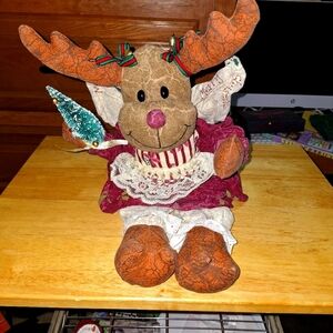 A My Collection Christmas Moose plush. 19" tall and 10" wide. Pre-loved